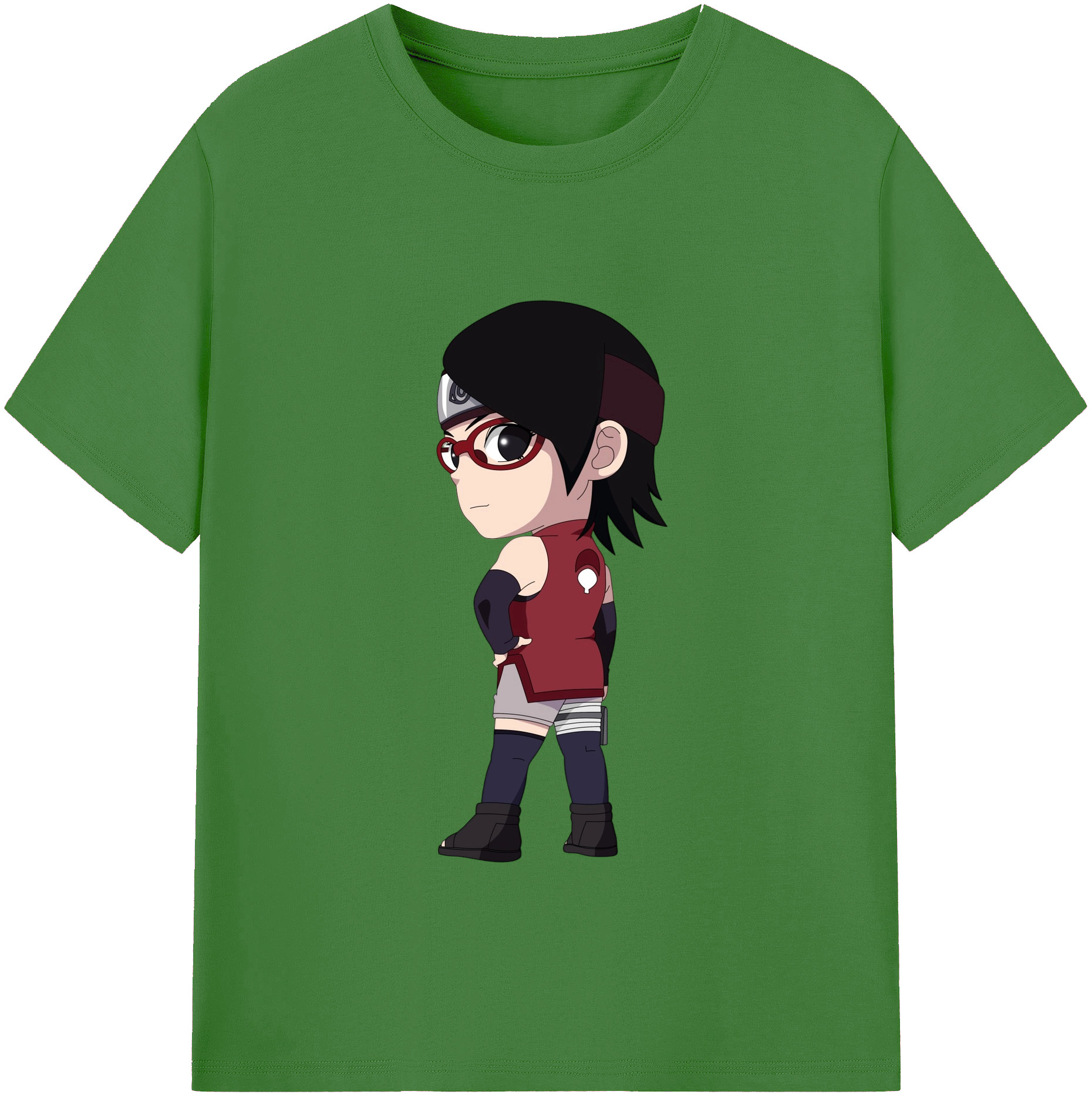 （画像用） NARUTO -ナルト- うちは サラダ Uchiha Sarada レディースカジュアルプリントTシャツ（綿100％）